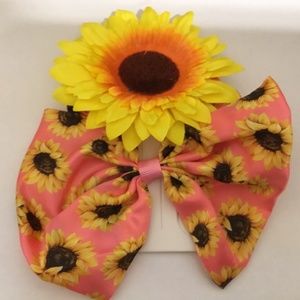 2 Piece Sunflower Hair-bow set